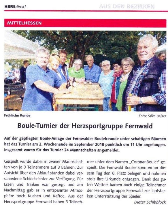 Boule-Turnier der Herzsportgruppe Fernwald