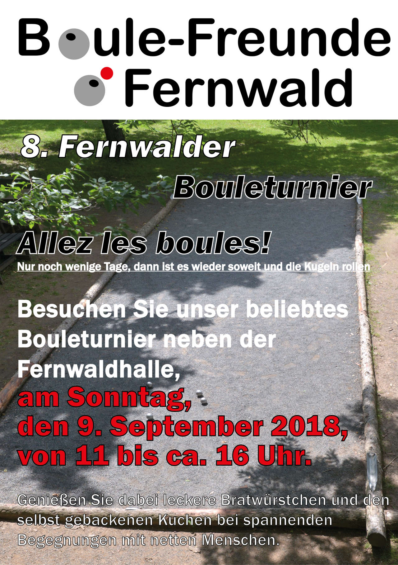 You are currently viewing 8. Fernwalder Bouleturnier der Boule-Freunde Fernwald